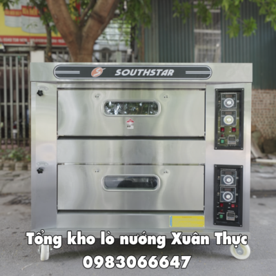 Lò nướng 2 tầng 4 khay Southstar dùng gas tiện lợi và tiết kiệm cho tiệm bánh.