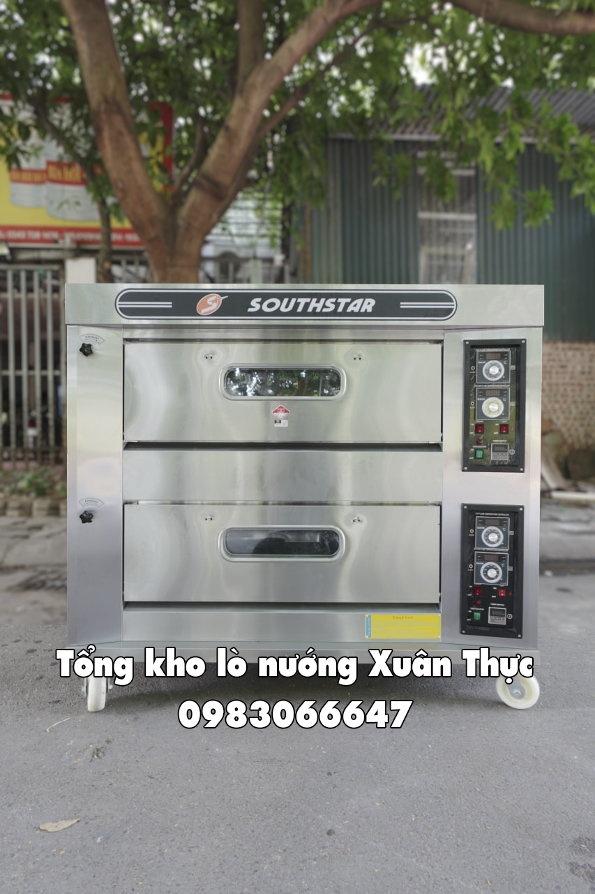 Lò nướng 2 tầng 4 khay Southstar dùng gas tiện lợi và tiết kiệm cho tiệm bánh.