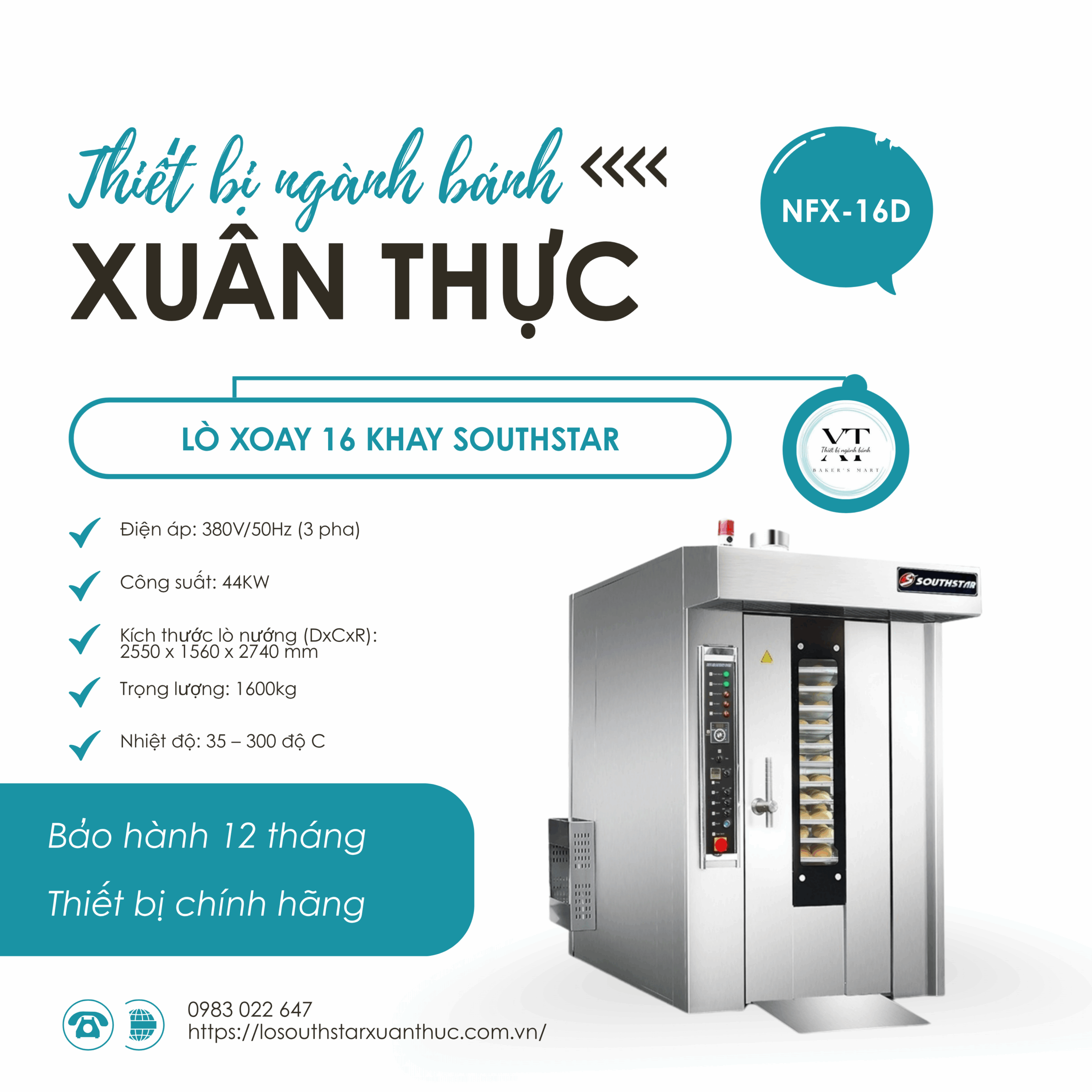 Lò xoay 16 khay Southstar Lò xoay 16 khay Southstar