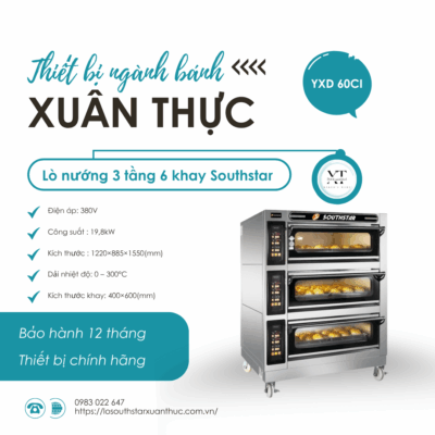 LÒ NƯỚNG SOUTHSTAR 3 TẦNG 6 KHAY YXD - 60 CI