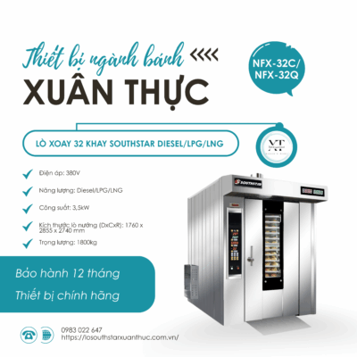 LÒ XOAY 32 KHAY SOUTHSTAR DÙNG NĂNG LƯỢNG DIESEL/LPG/LNG