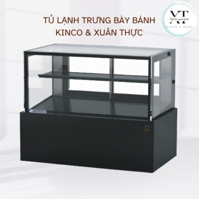 TỦ TRƯNG BÀY BÁNH KÍNH VUÔNG 2 TẦNG KINCO