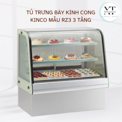 TỦ TRƯNG BÀY KÍNH CONG KINCO MẪU RZ3 3 TẦNG