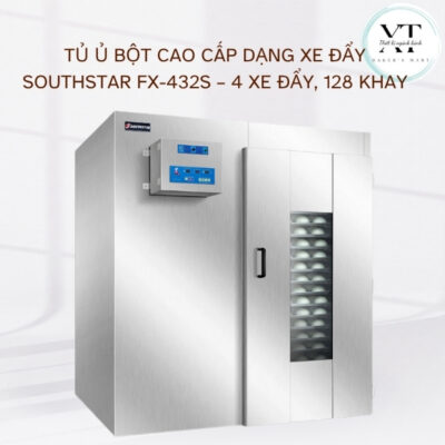 Tủ ủ bột cao cấp dạng xe đẩy SOUTHSTAR FX-432S – 4 xe đẩy, 128 khay