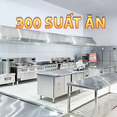 mô hình bếp công nghiệp cho 300 xuất ăn 1 ngày