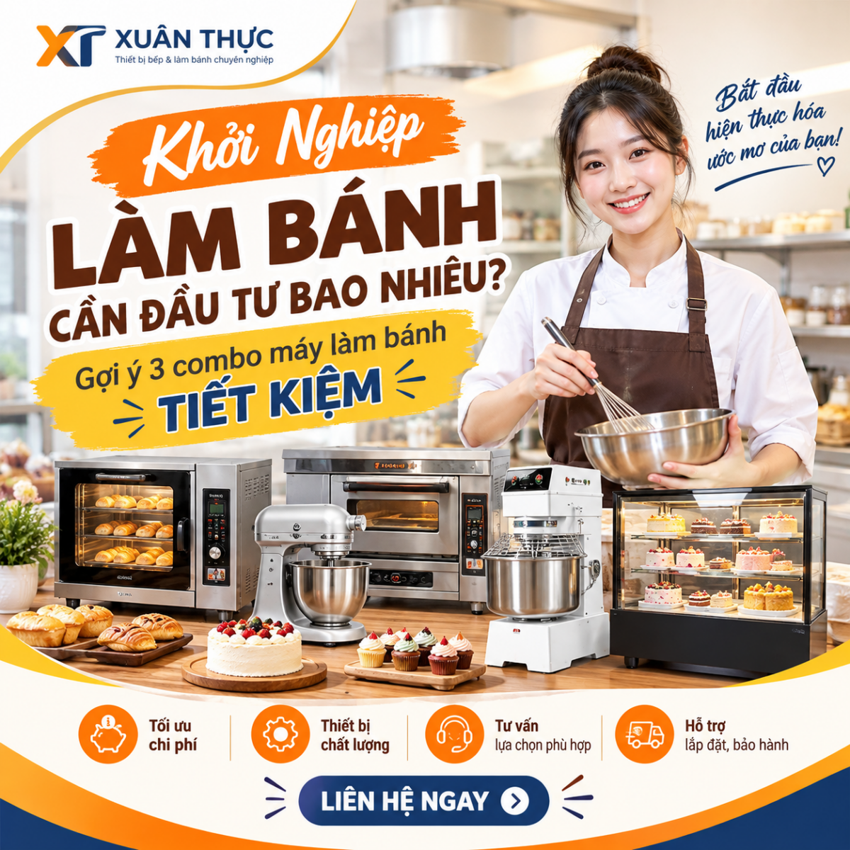 Khởi Nghiệp Làm Bánh Cần Đầu Tư Bao Nhiêu - Gợi Ý 3 Combo Máy Làm Bánh Tiết Kiệm